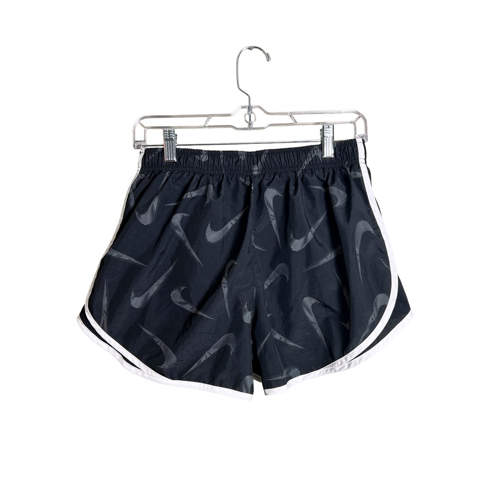 Nike Dri-Fit Tempo Running Shorts Black Swoosh Print Large - Picture 2 of 4